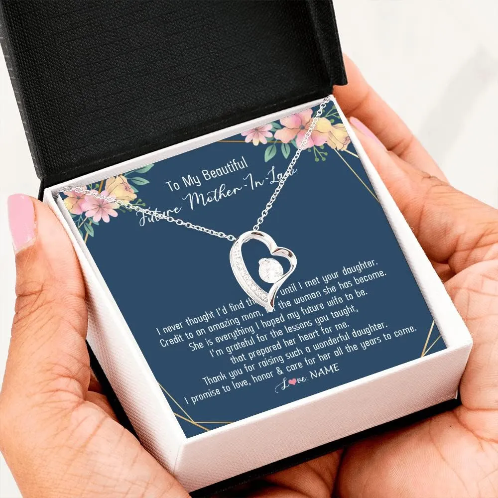 Personalized To My Mother In Law Necklace From Daughter In Law Thank You Mother Of The Groom Jewelry Birthday Mothers Day Christmas Customized Message Card