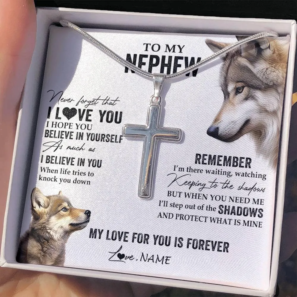 Personalized To My Nephew Necklace from Aunt Auntie Never Forget I Love You Lion Nephew Birthday Graduation Christmas Jewelry Customized Gift Box Message Card