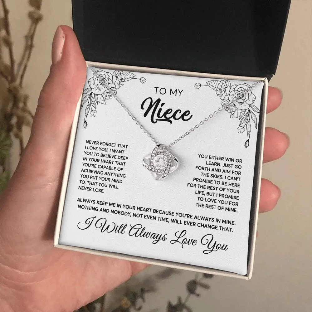 Personalized To My Niece Necklace From Aunt Uncle I Will Always Love You Niece Birthday Christmas Pendant Jewelry Customized Gift Box Message Card