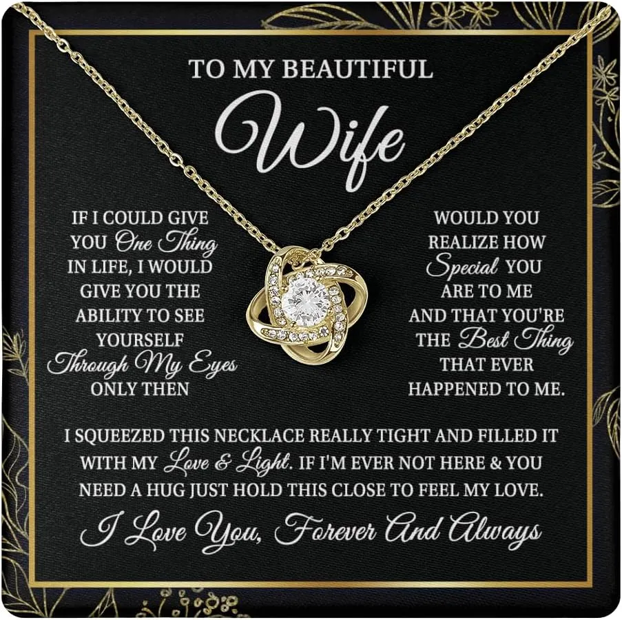 Personalized To My Wife Necklace From Husband I Love You More Wife Birthday Anniversary Wedding Valentines Christmas Customized Message Card