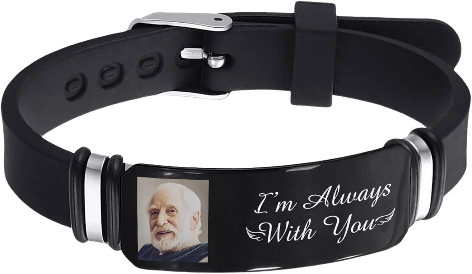 Photo I'm Always With You - Memorial Gift For Family, Friend - Personalized Engraved Bracelet