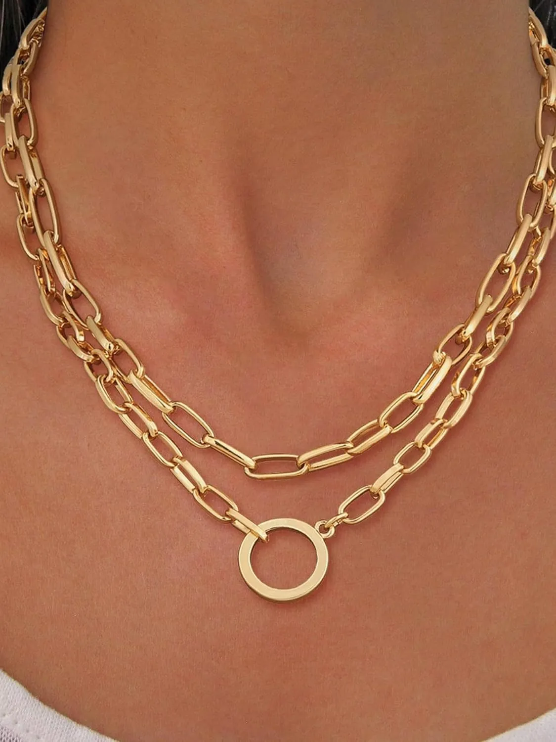 Planch Coin Multilayer Black Necklace:Gold Sliver Long Chain Necklace for Women 14k Gold Plated Lock Eye Snake Pendant Jewelry Gifts