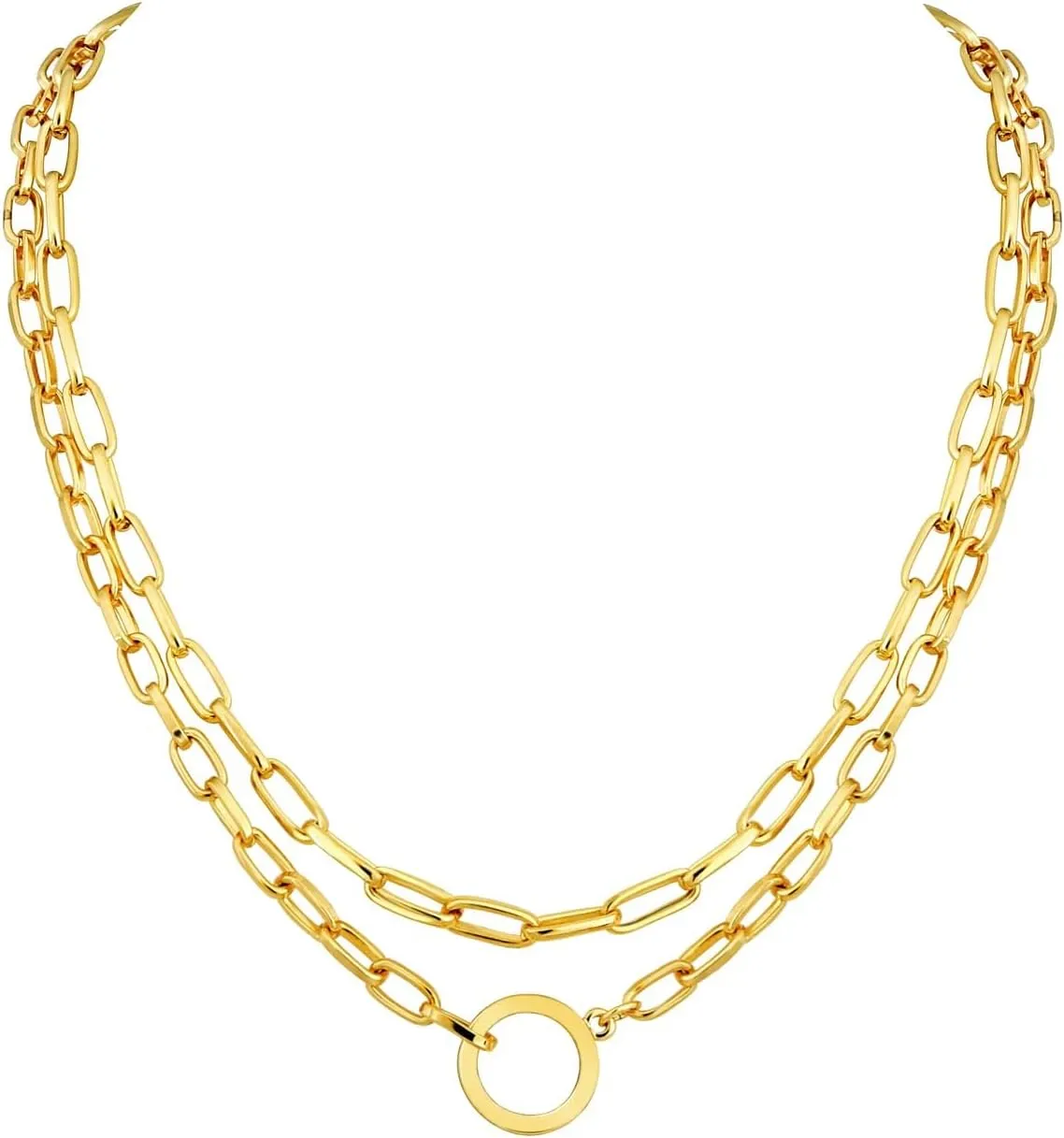 Planch Coin Multilayer Black Necklace:Gold Sliver Long Chain Necklace for Women 14k Gold Plated Lock Eye Snake Pendant Jewelry Gifts