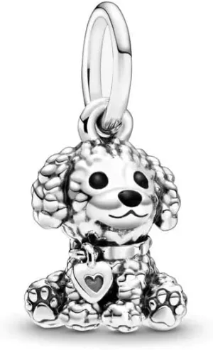 Poodle Puppy Dog Dangle Charm 925 Sterling Silver Pendant,Jewelry Beads Gifts for Women Bracelet&Necklace A0044