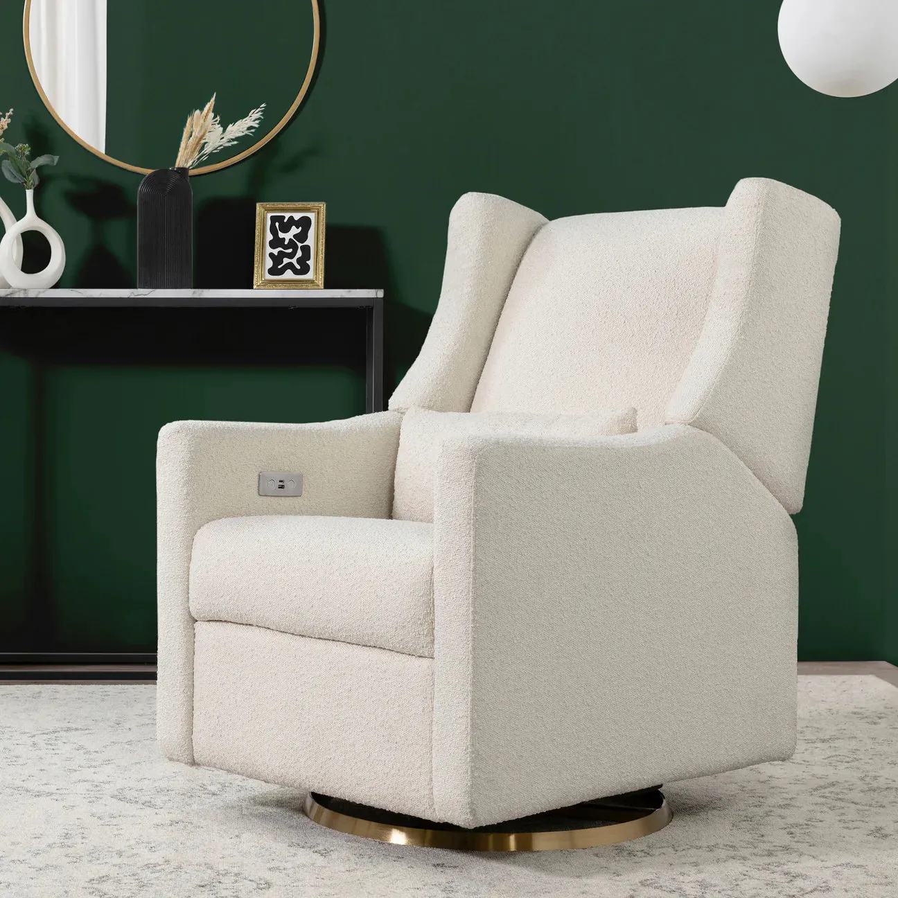 Pre-Order Kiwi Electronic Recliner and Swivel Glider in Boucle with USB port
