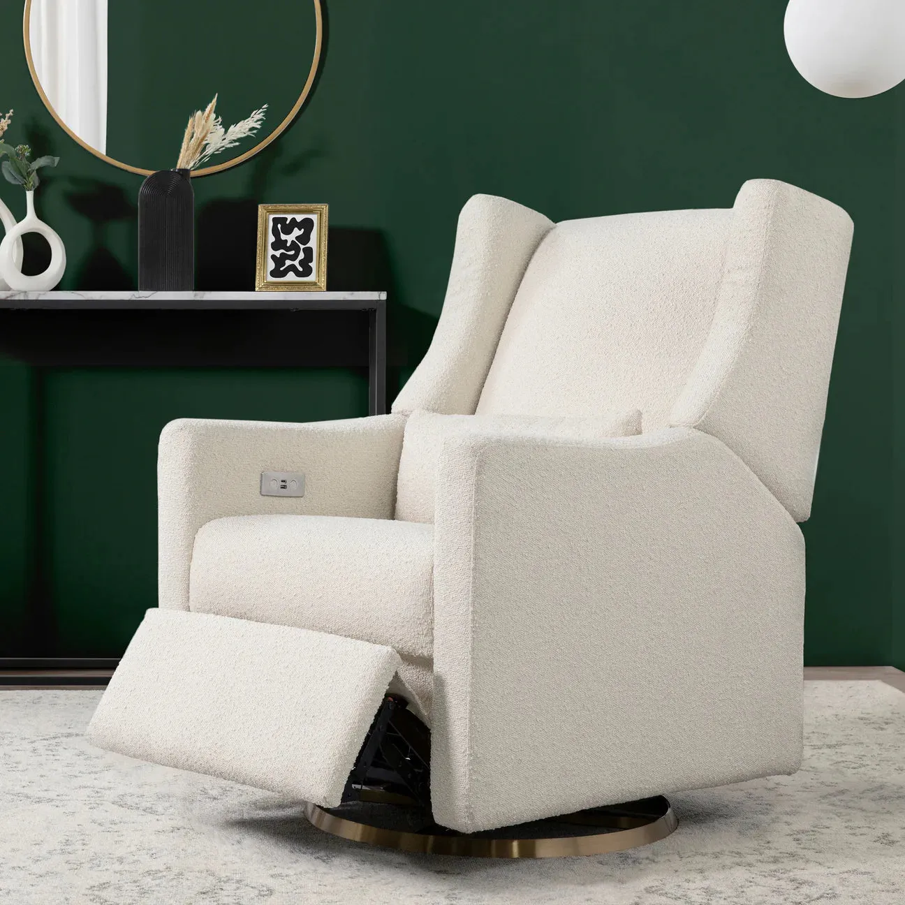 Pre-Order Kiwi Electronic Recliner and Swivel Glider in Boucle with USB port
