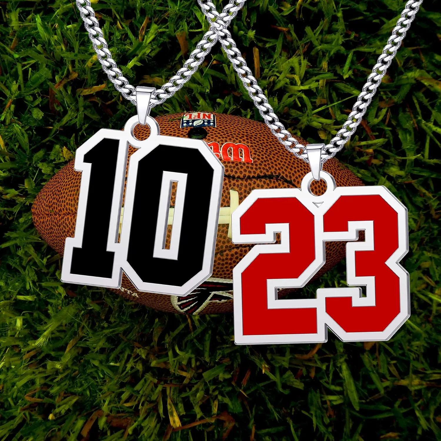 Q&Locket Stainless Steel 0-99 Number Necklaces for Athletes Personalized Sports Team Jersey Number Pendant Chain Soccer Football Basketball Baseball Custom Jewelry for Boys Men Girls Womens