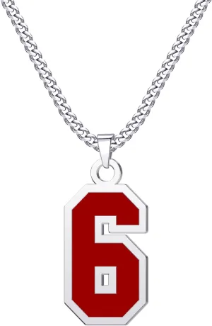Q&Locket Stainless Steel 0-99 Number Necklaces for Athletes Personalized Sports Team Jersey Number Pendant Chain Soccer Football Basketball Baseball Custom Jewelry for Boys Men Girls Womens