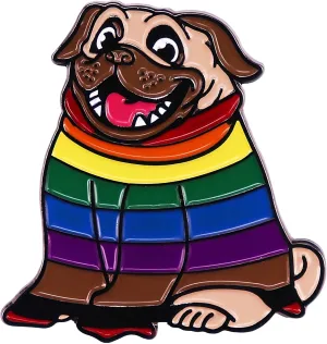 Rainbow Pug Enamel Pin Cute Lapel Pin - Funny Dog Pin- Dog Lover Gift for Men, Women, Girls, Boys