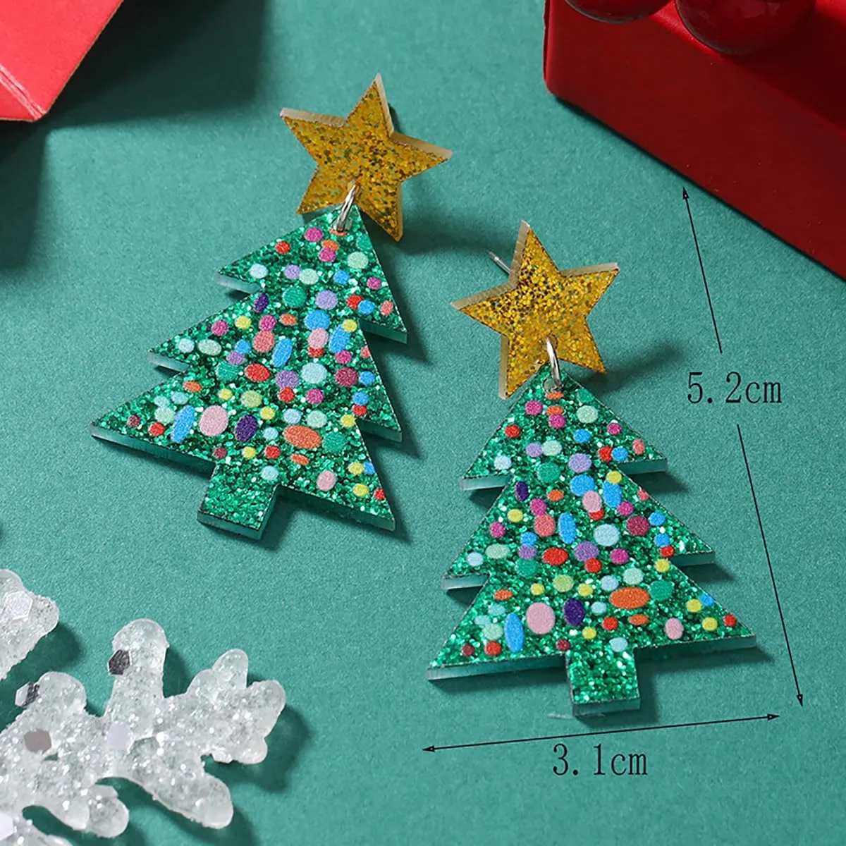 Red Crystal Bell Christmas Hat Earrings Santa Claus Christmas Tree Dangle Earrings Asymmetric Elk Santa Hat Butterfly Bell Christmas Earrings Rhinestone Stud Earrings for Women