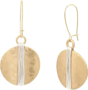Robert Lee Morris Soho Womens Statement Two-Tone Wire Wrapped Circle Dangle Earrings