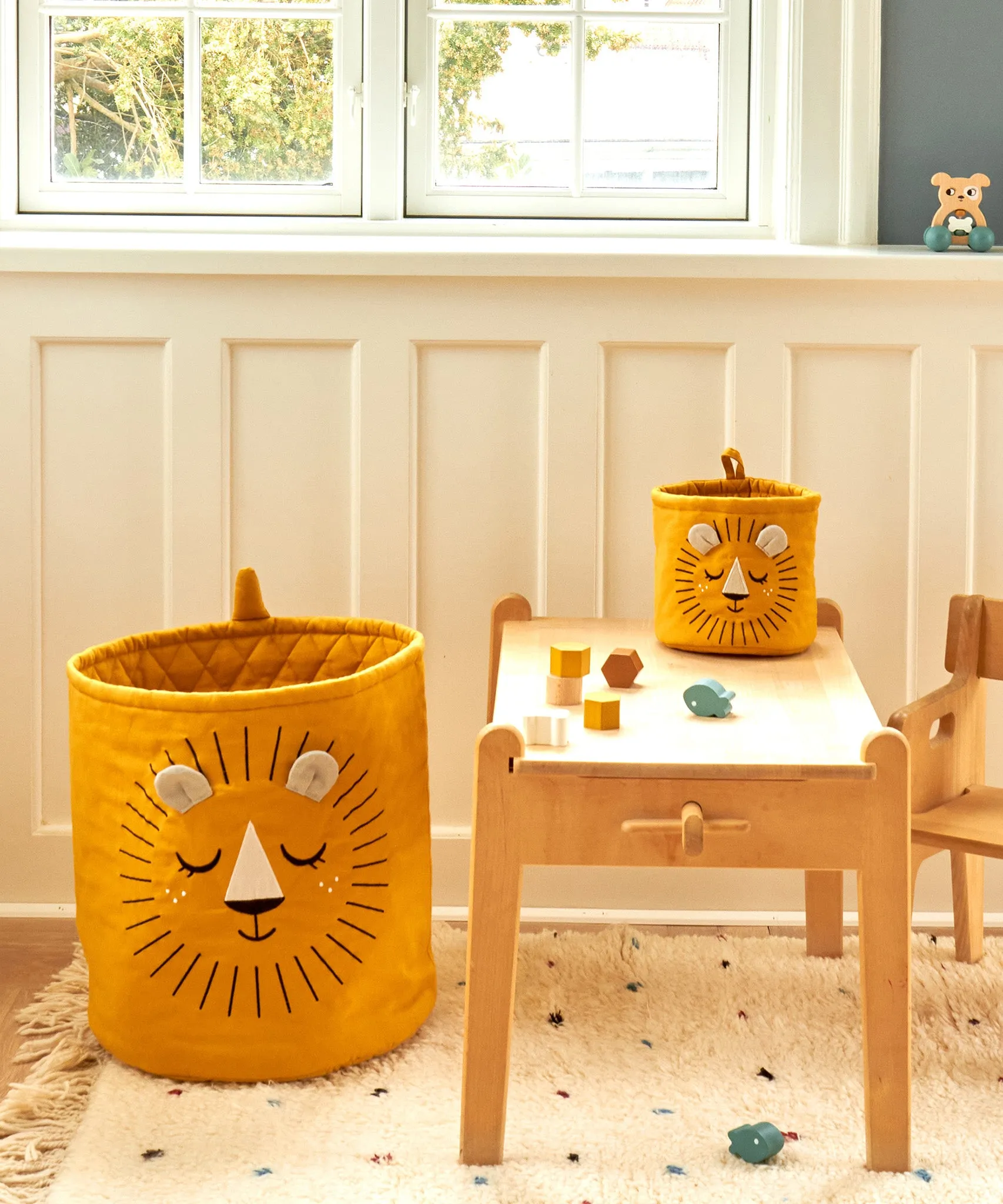 Roommate Mini Quilted Basket - Lion