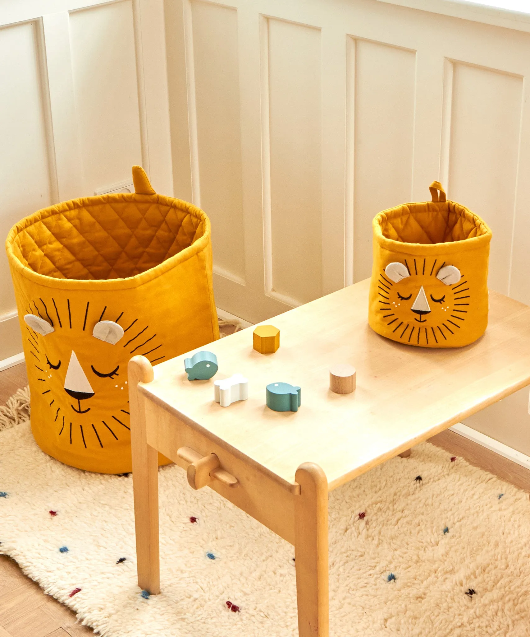 Roommate Mini Quilted Basket - Lion