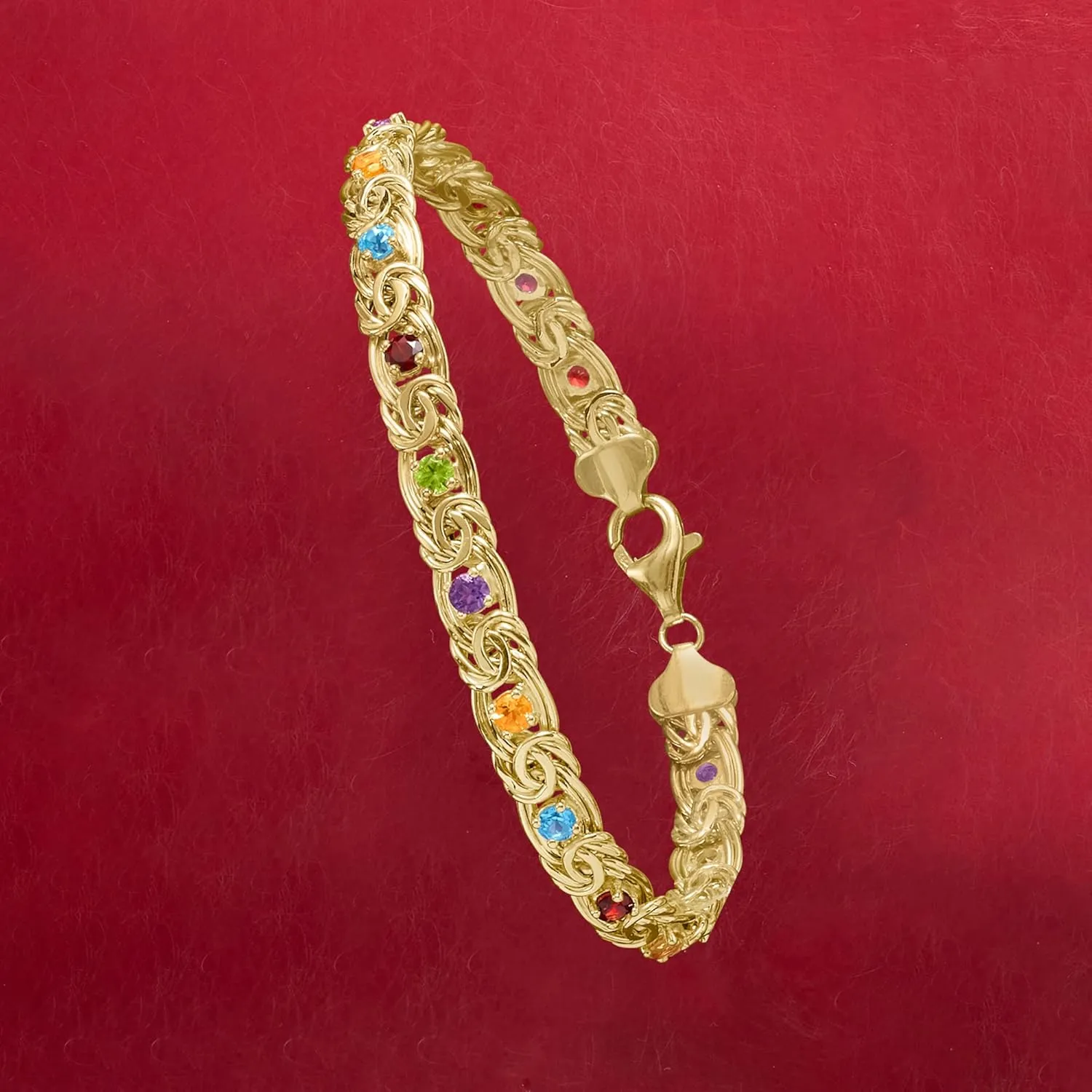 Ross-Simons 3.40 ct. t.w. Multi-Stone Byzantine Bracelet in 14kt Yellow Gold