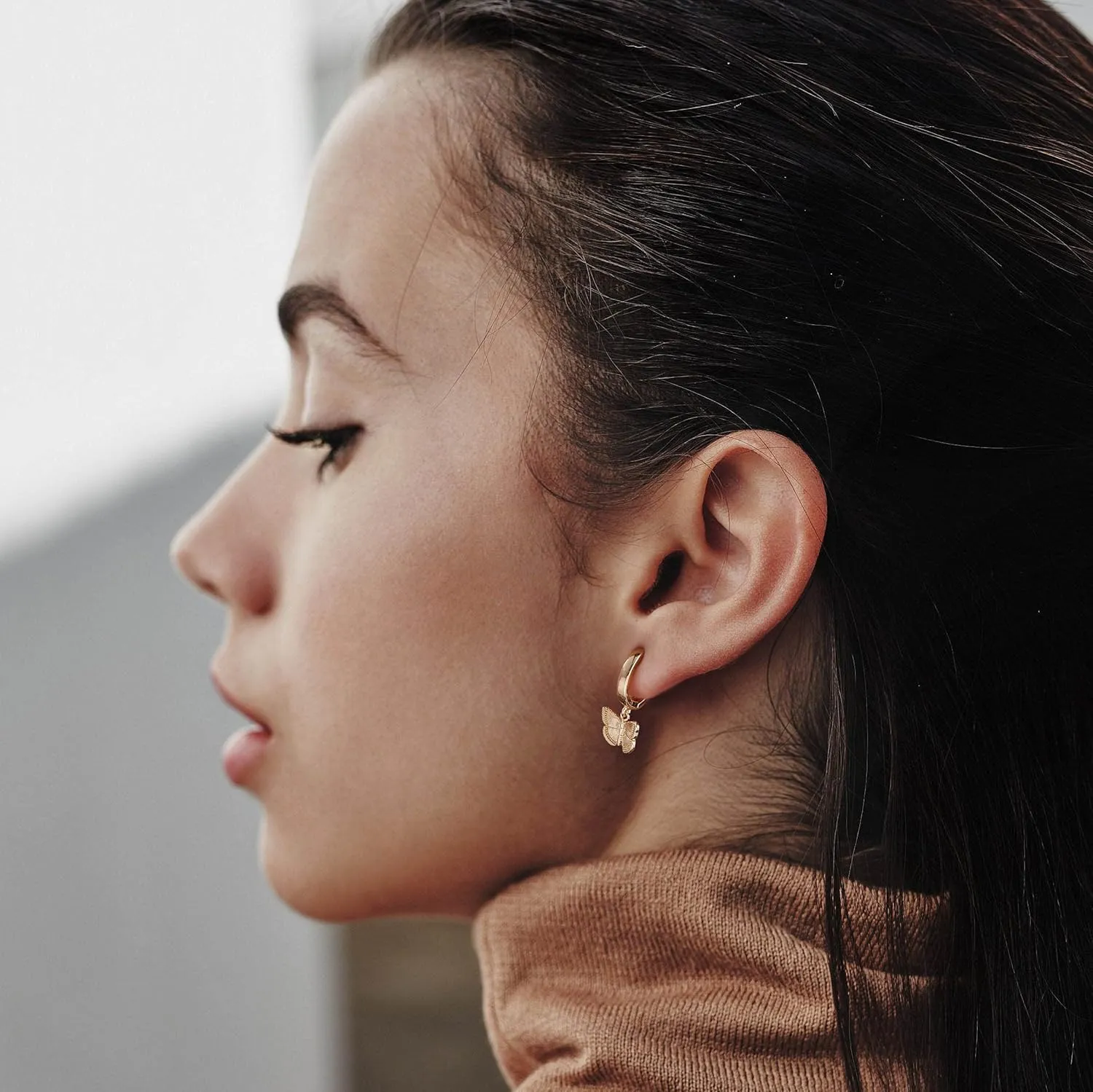 S925 Sterling Silver Post Huggie Hoop Earrings, 14K Gold Plated Dangle Small Hoop Cuff Earring Hypoallergenic Dainty Cubic Zirconia Snake Ball Spike Evil Eye Moon Star Huggie Hoop Earrings
