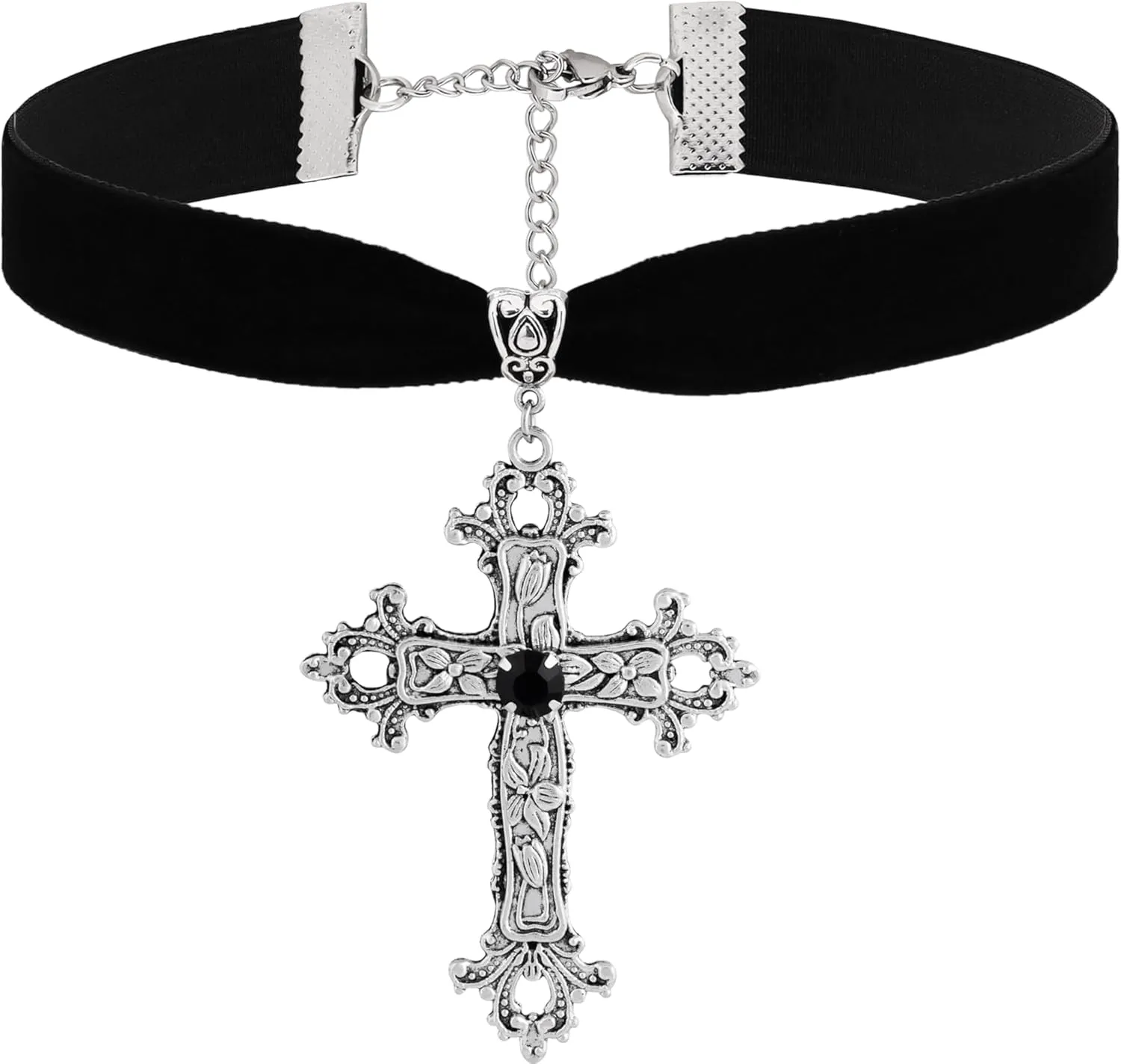 Sacina Gothic Cross Choker, Black Choker, Velvet Choker, Gothic Choker, Goth Choker, Gothic Necklace, Costume Jewelry, Christmas Jewelry Gift for Women