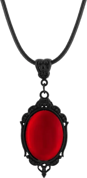 Sacina Gothic Red Teardrop Necklace - Victorian & Vintage Gothic Necklace, Costume Jewelry for Women