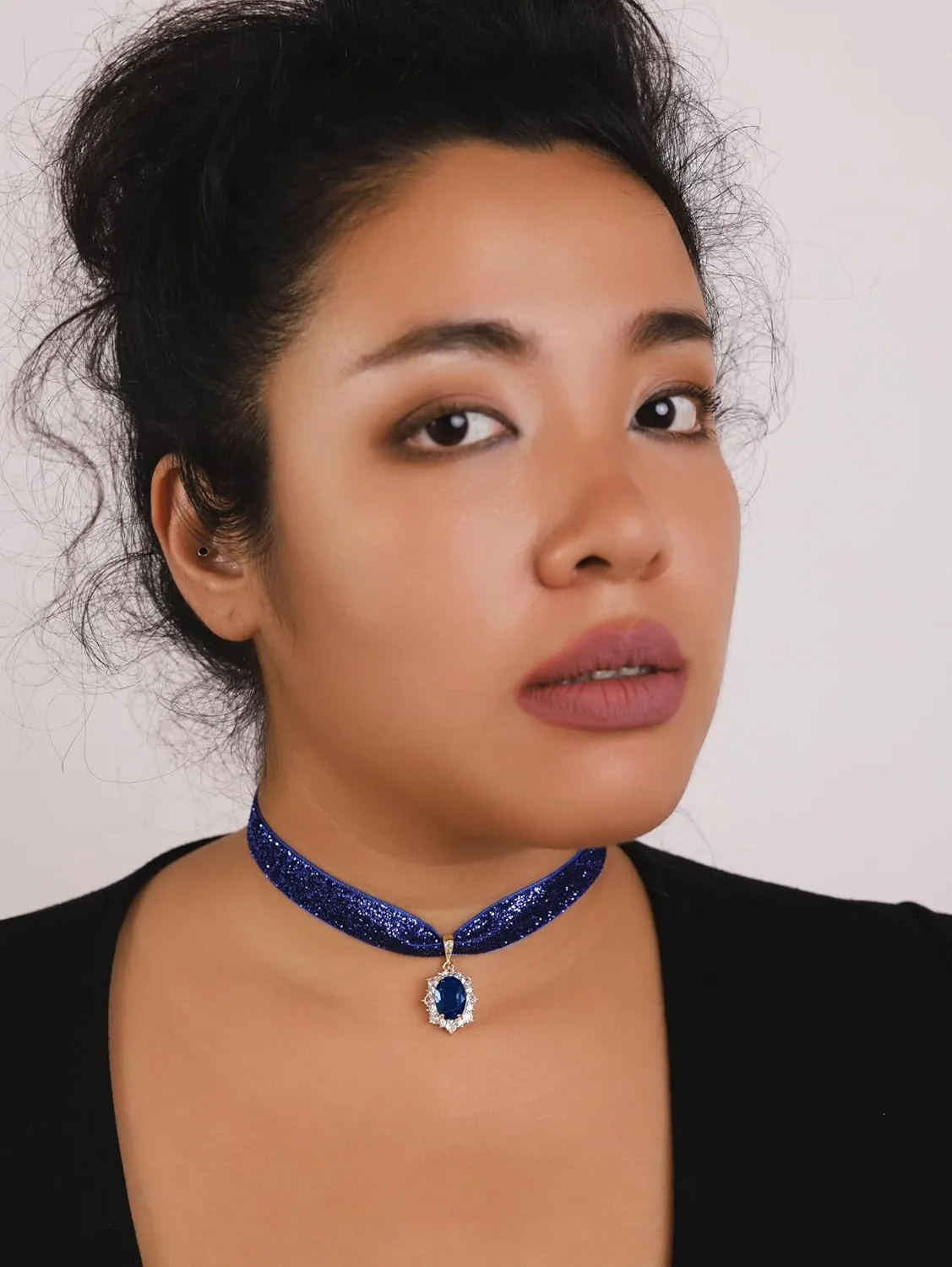 Sacina Rhinestone Victorian Choker, Velvet Chocker, Gothic Goth Choker, Vintage Necklace, Halloween Christmas Jewelry Gifts for Women