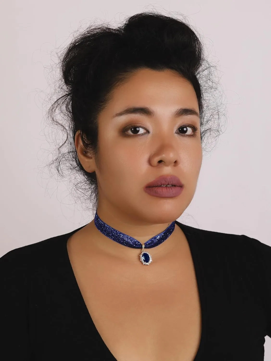 Sacina Rhinestone Victorian Choker, Velvet Chocker, Gothic Goth Choker, Vintage Necklace, Halloween Christmas Jewelry Gifts for Women