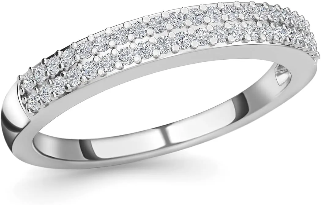 Shop LC Diamond Rings for Women Platinum Plated 925 Sterling Silver Anniversary Wedding Band Ct 0.25 I3 Birthday Gifts for Women