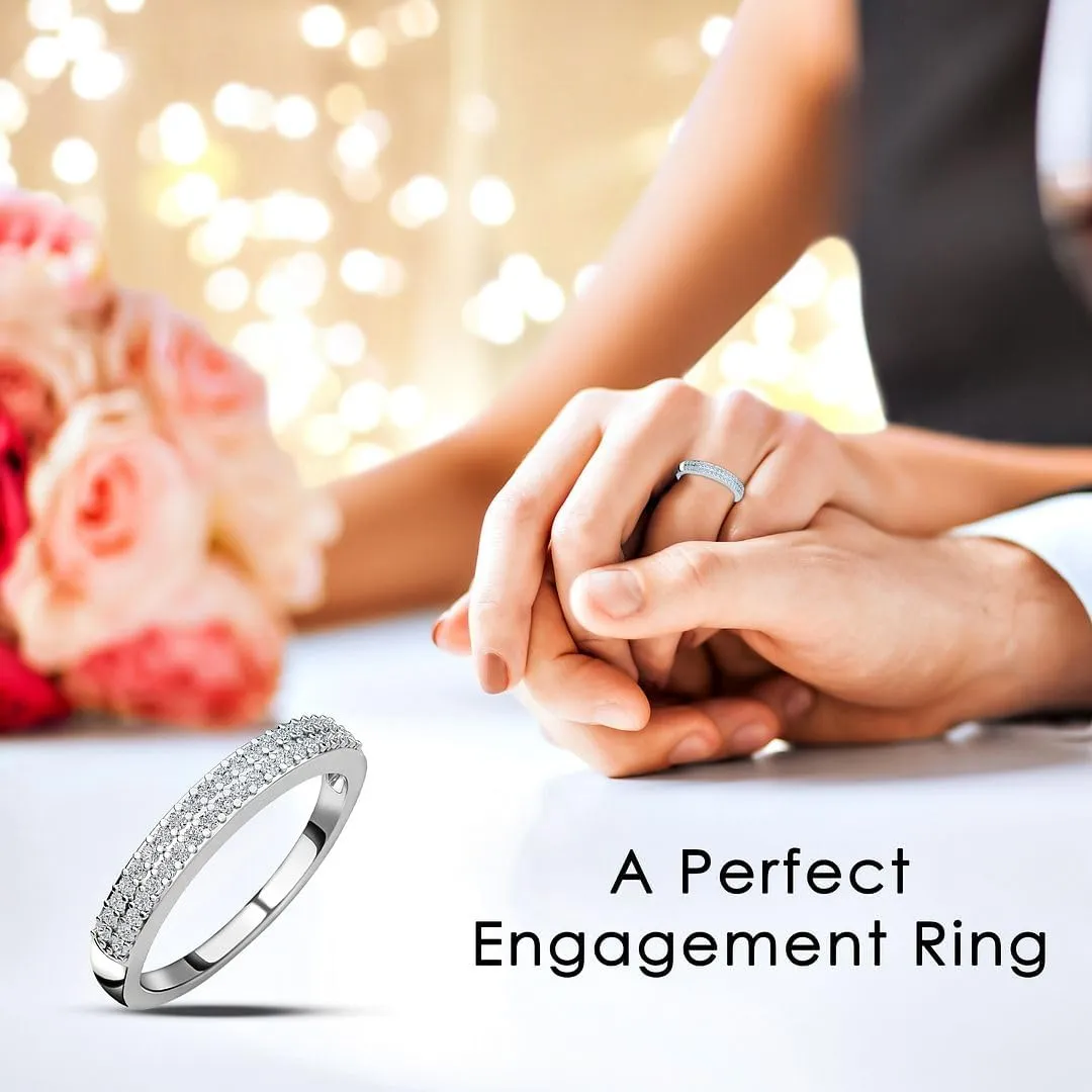 Shop LC Diamond Rings for Women Platinum Plated 925 Sterling Silver Anniversary Wedding Band Ct 0.25 I3 Birthday Gifts for Women