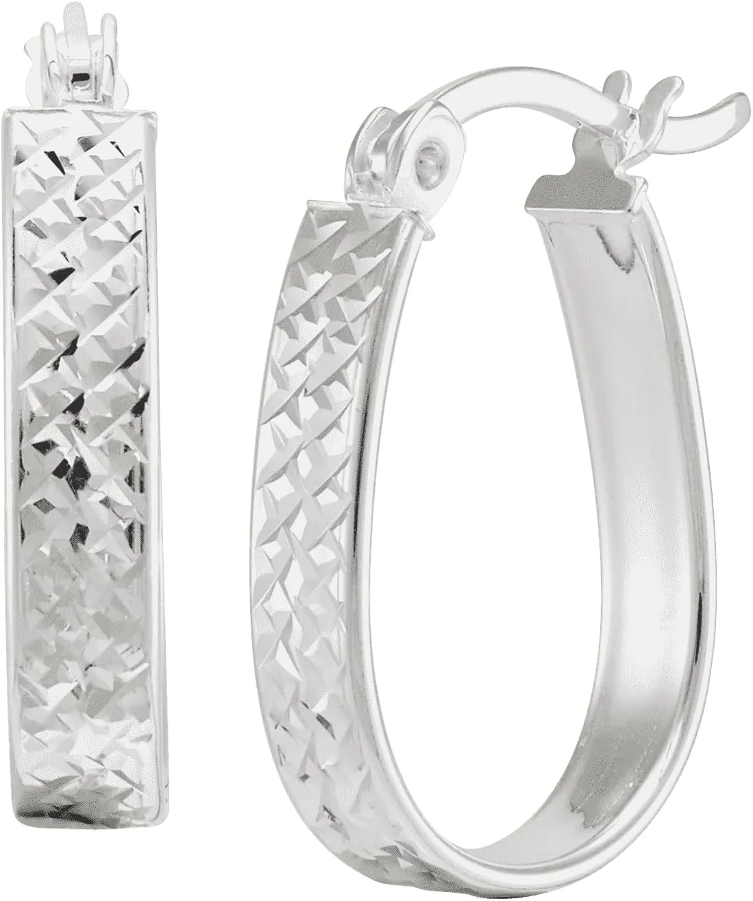 Silpada 'Ovalline' Textured Hoop Earrings in Sterling Silver