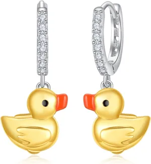 Silver Hoops Earrings for Women 925 Sterling Silver Hoop Animals Dangle Earrings Hypoallergenic Sleeper Huggie Earring