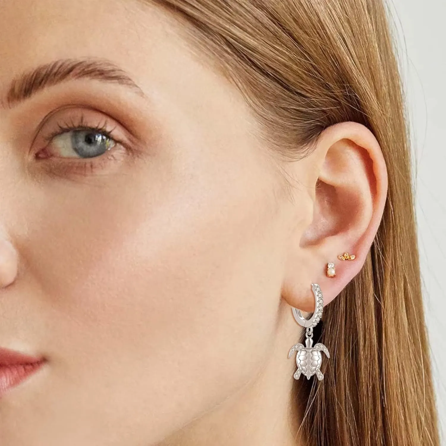Silver Hoops Earrings for Women 925 Sterling Silver Hoop Animals Dangle Earrings Hypoallergenic Sleeper Huggie Earring