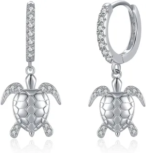 Silver Hoops Earrings for Women 925 Sterling Silver Hoop Animals Dangle Earrings Hypoallergenic Sleeper Huggie Earring