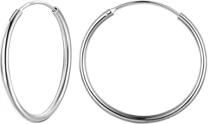 Silvora Lightweight Hoop Earrings for Women - S925 Sterling Silver Large Hoops Earrings in 4 Colors & 4 Sizes (20mm/30mm/50mm/70mm), Hypoallergenic&Comfort