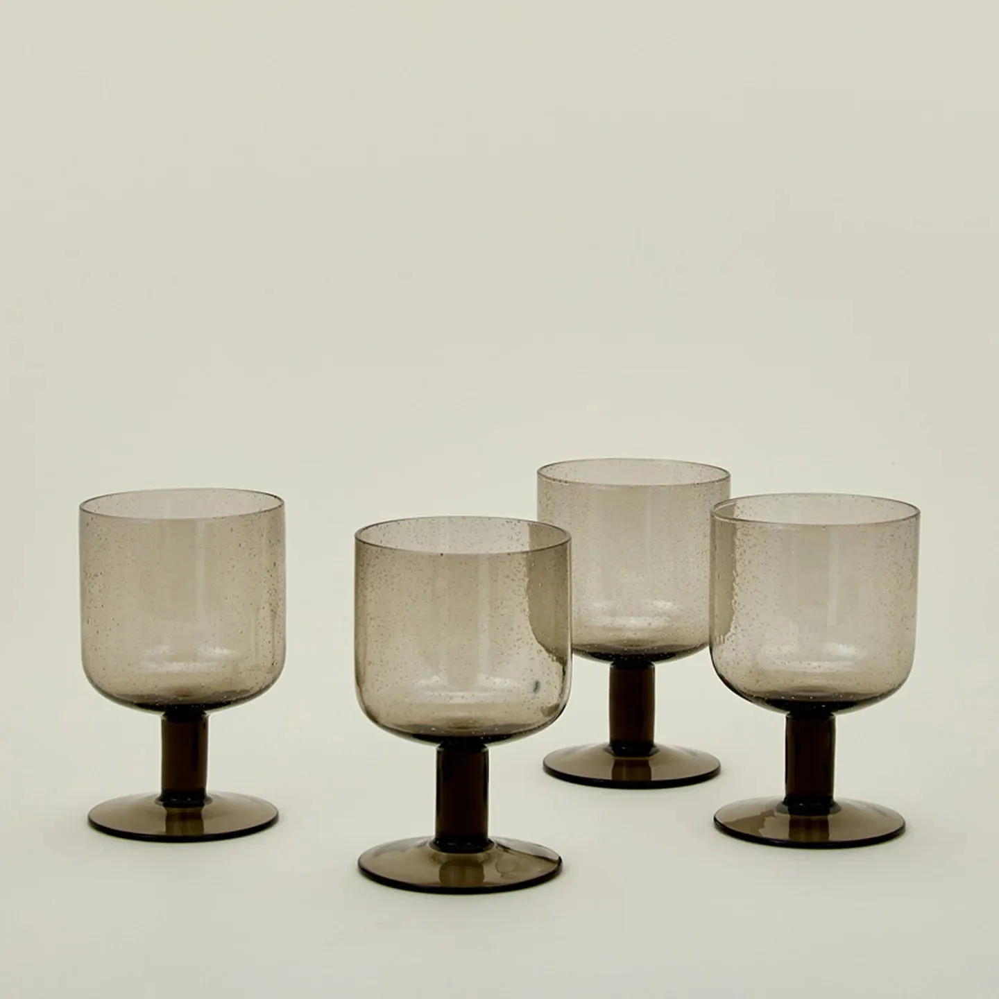 Simple Seeded Stemmed Glassware | Set of 4