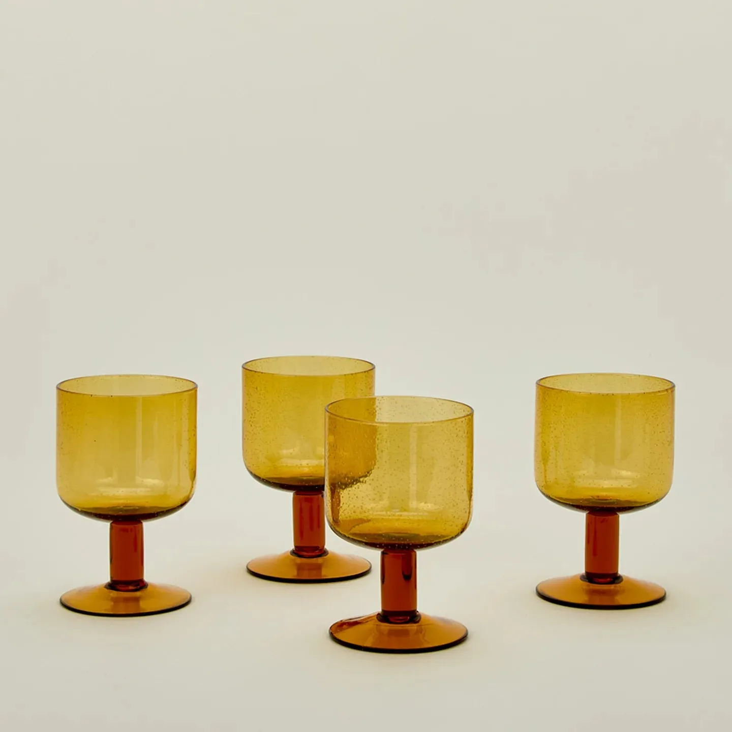 Simple Seeded Stemmed Glassware | Set of 4