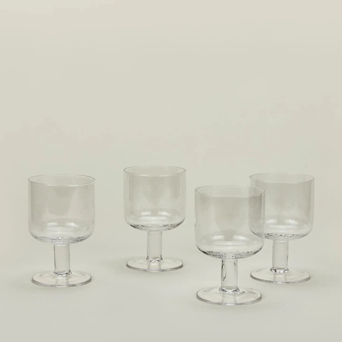 Simple Seeded Stemmed Glassware | Set of 4