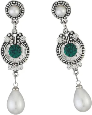 Simulated Pearl Vintage Chandelier Earrings for Woman 1920s Pearl Earrings Crystal Rhinestone Drop Dangle Earrings 20s Flapper Jewelry