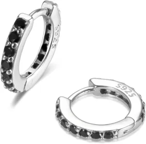 Small CZ Huggie Hoop Earrings for Women Girls, Dainty Lightweight Huggie Earring for Everyday in 925 Sterling Silver, Hypoallergenic