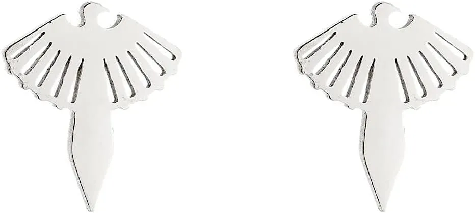 Small Phoenix Bird Stud Earrings for Women Girls Stainless Steel Hypoallergenic Minimalist Polished Tiny Animal Dove Cartilage Earring Fashion Hollow Out Birthday Christmas Holiday Jewelry Dainty Gifts