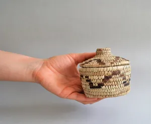 Small vintage style box (palm leaves and leather)
