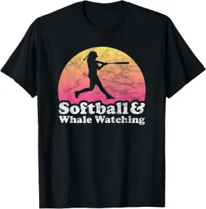 Softball and Whale Watching Women or Girls T-Shirt