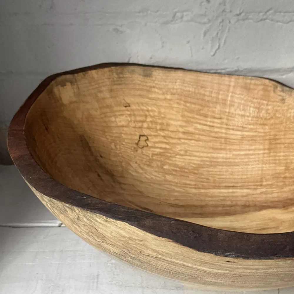 Spencer Peterman Live Edge Spalted Maple 15" Oval Bowl (# 09)