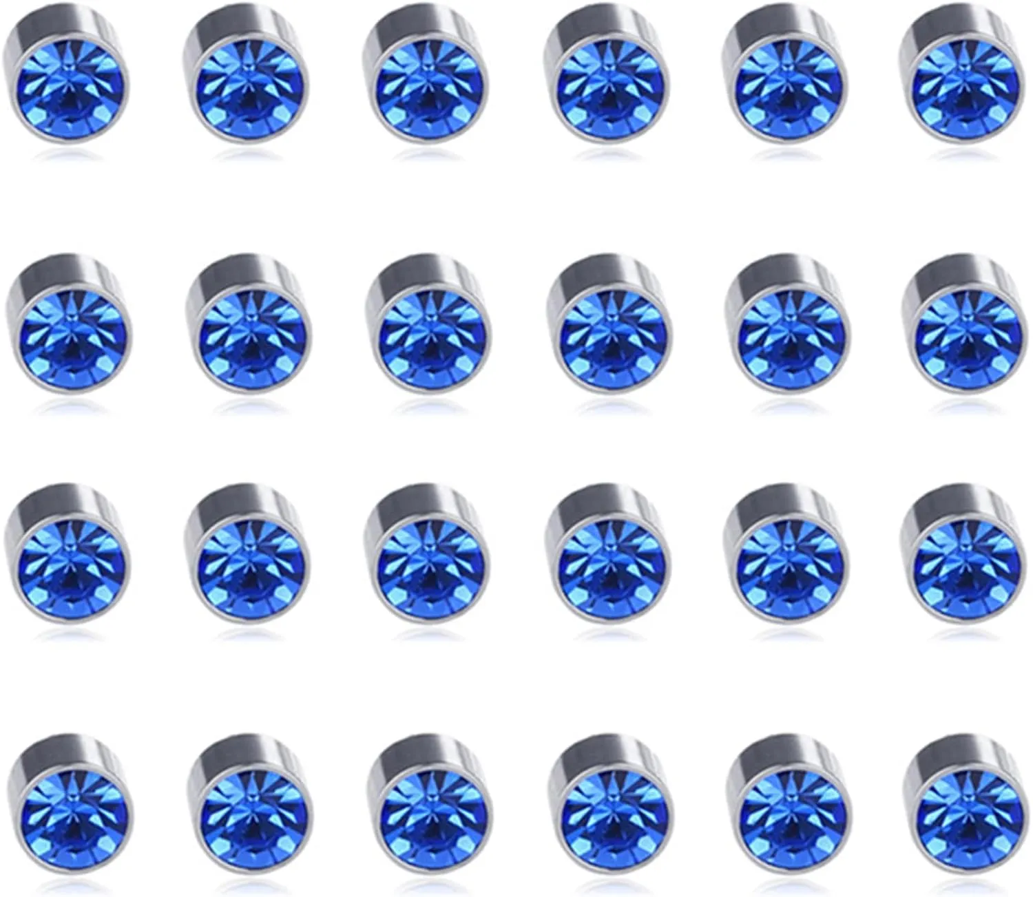Spiritlele 12 Pairs Colors Crystal Magnetic Earrings Set Fake Stud Earrings Clip on Non Piercing Earrings Pack Unisex