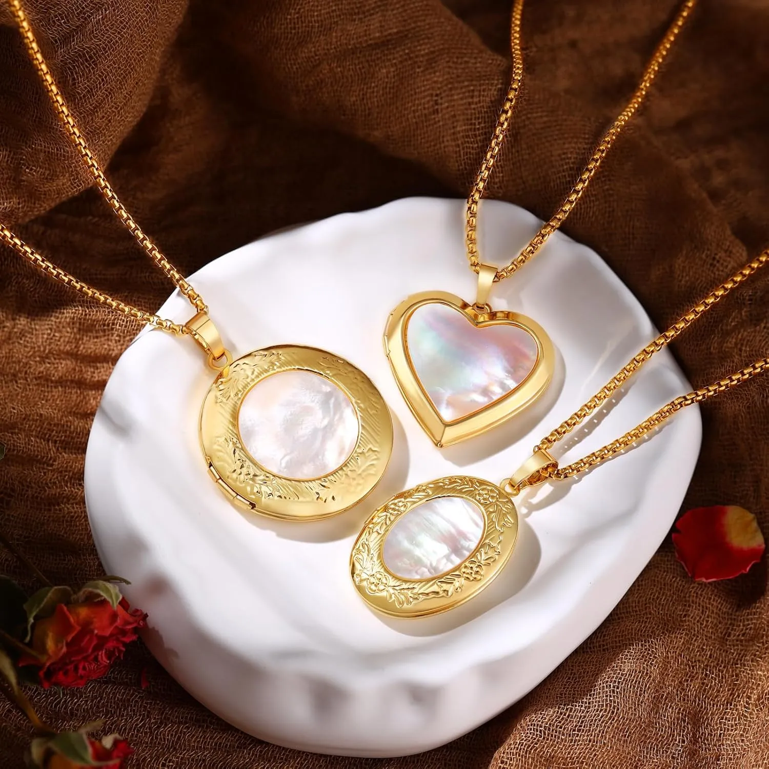 Stainless Steel Heart Locket Necklace - Birthday Flower Design Pendant with Picture Inside, Photo Locket Necklace for Women, Personalized Jewelry Gift for Mom, Wife, Daughter, Sister