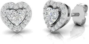 Sterling Silver Stud Earrings for Women Hypoallergenic Heart and Halo Stud Earrings Cubic Zirconia Stud Earrings for Women and Girls Small CZ Stud Earrings Set for Everyday Wear