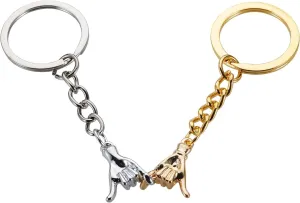STUNFASSOO Silver gold Sentimental Matching Couple Keychains, Symbolic Bond Representation, Perfect for Couples, Romantic Occasions, Long-Distance Relationships, Women-Adults, Unisex, Metallic