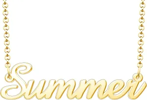 Summer Name Necklace Personalized Sterling Silver Custom Name Necklace for Women
