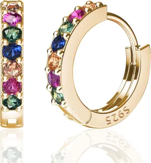 SWEETV 925 Sterling Silver Huggie Hoop Earrings for Women Girls-Tiny Small Cartilage Hoop Earring