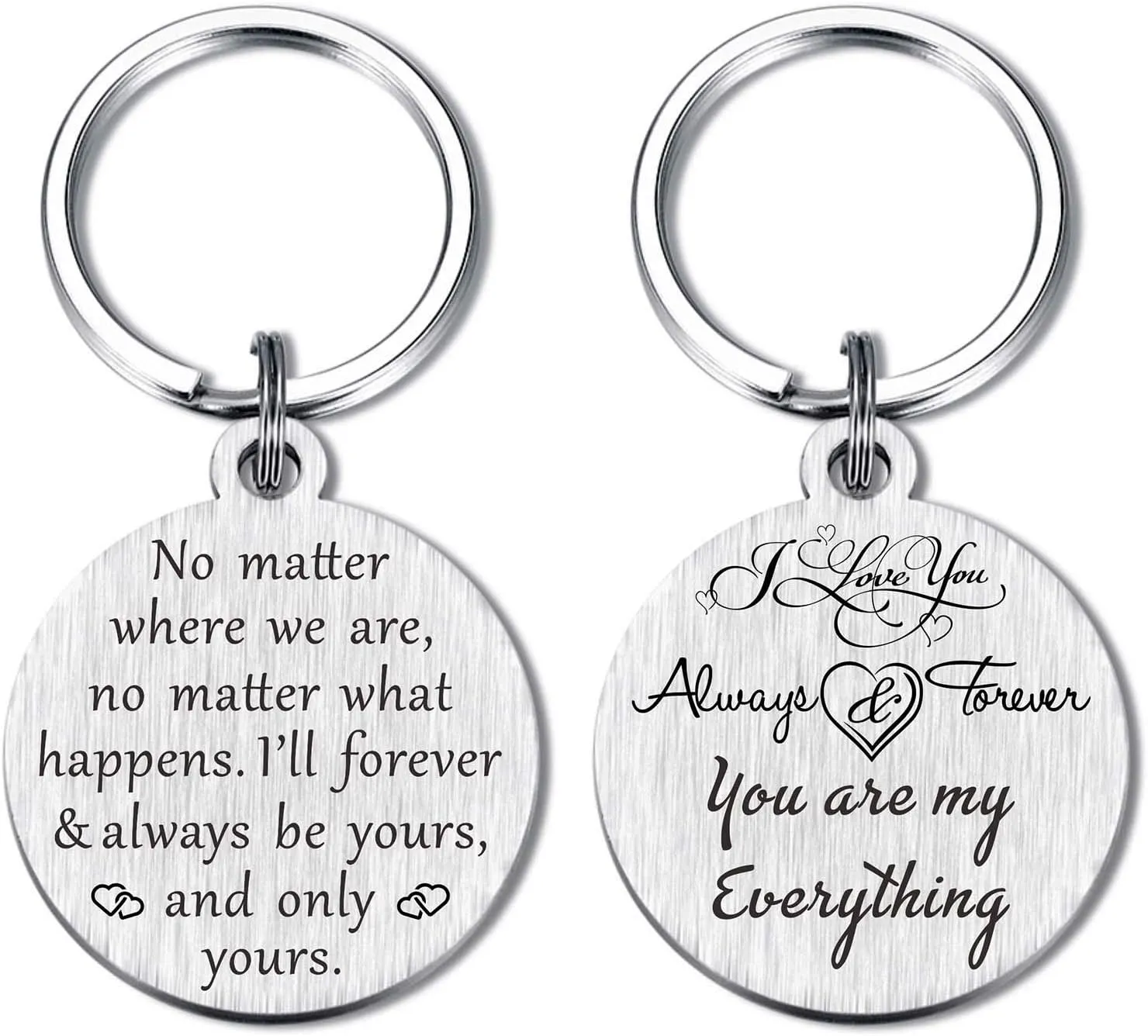 Teen Couples Gifts, Love Spouse Keychain for Valentines Anniversary Birthday, Metal Engraved