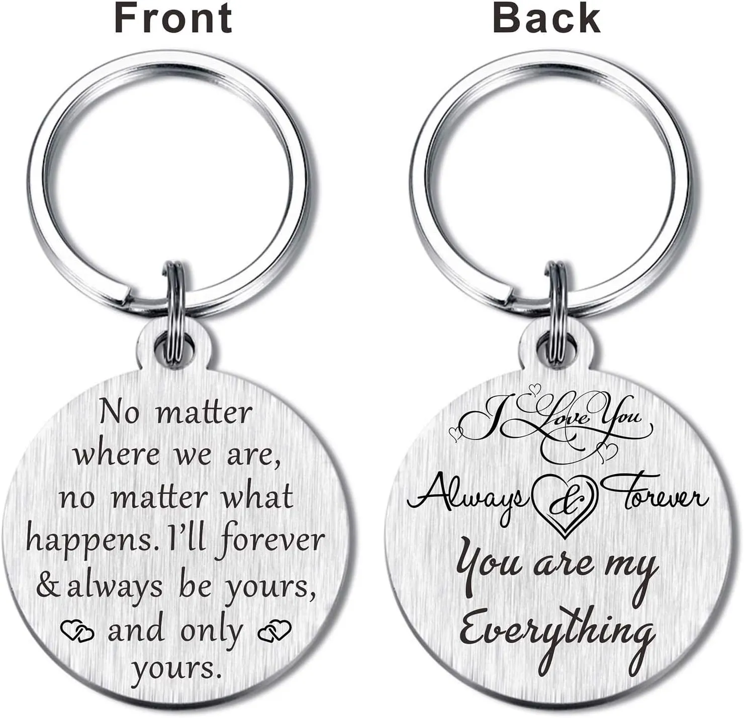 Teen Couples Gifts, Love Spouse Keychain for Valentines Anniversary Birthday, Metal Engraved
