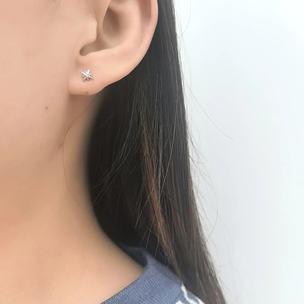 Tiny Star CZ Stud Earrings for Women 925 Sterling Silver Cute Crystal Screw Ball Back Cartilage Tragus Sleeper Mini Studs Earring Dainty Jewelry Gifts Hypoallergenic for Sensitive Ears 20G