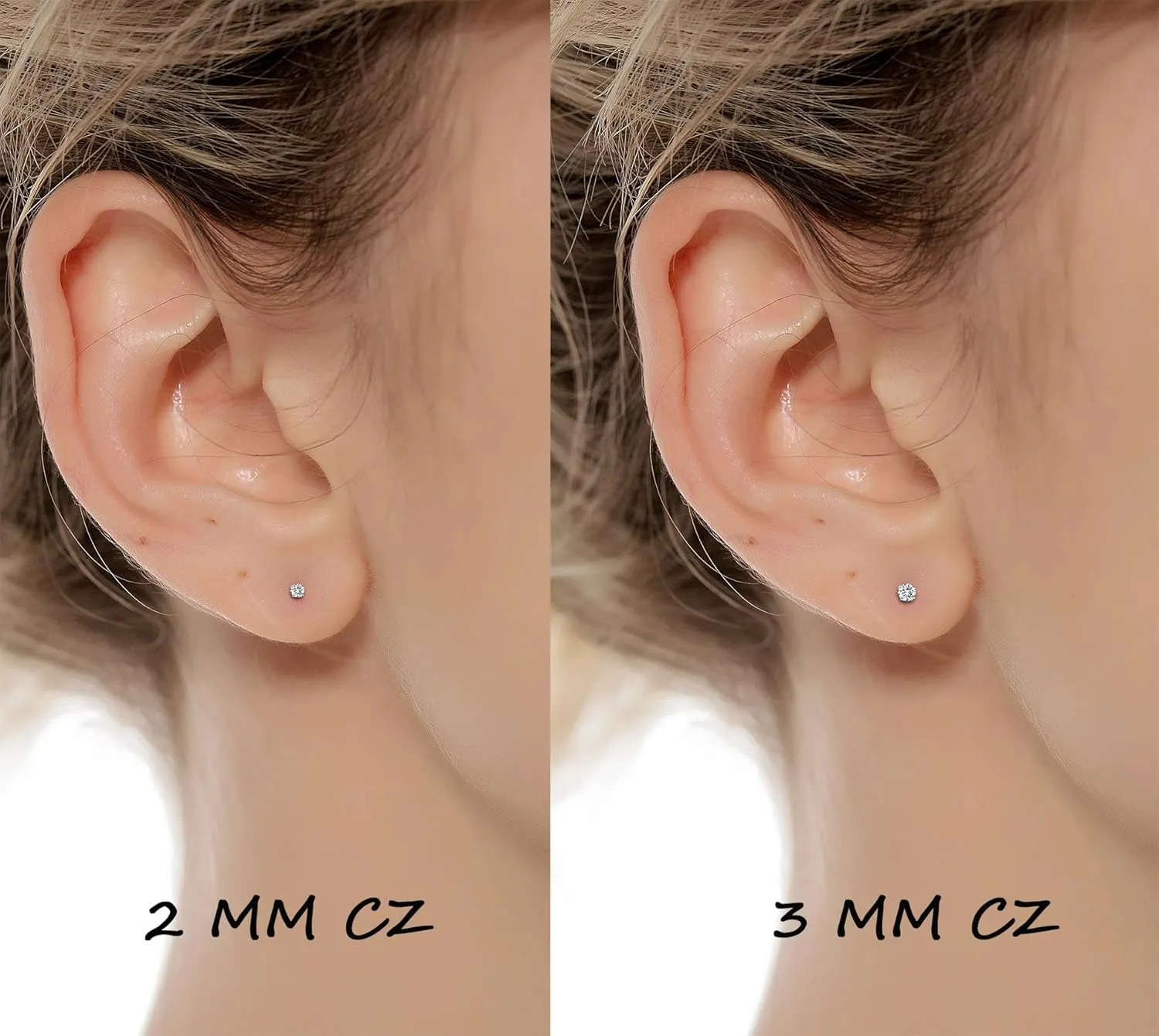 Tornito 12 Pairs Tiny Stud Earrings Stainless Steel Round Cubic Zirconia Barbell Stud Earrings Set For Men Women Screw Flat Back Earrings 2MM-3MM 20G