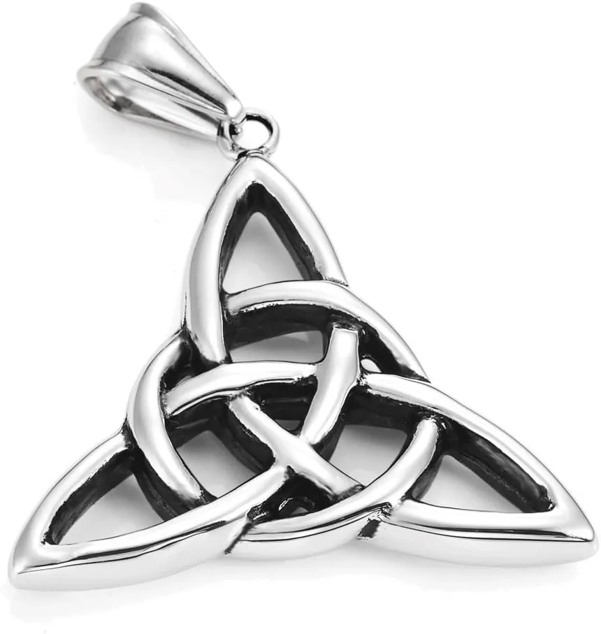 Urban Jewelry Vintage Style Pentacle Pentagram Crescent Moon Stainless Steel Pendant Necklace for Men (21-inch chain)